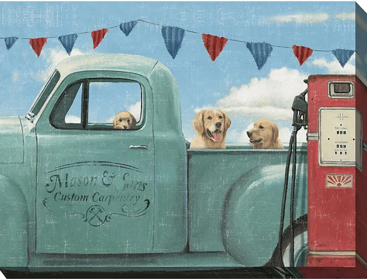 Blue Truck Ride Outdoor/Indoor Wall Art