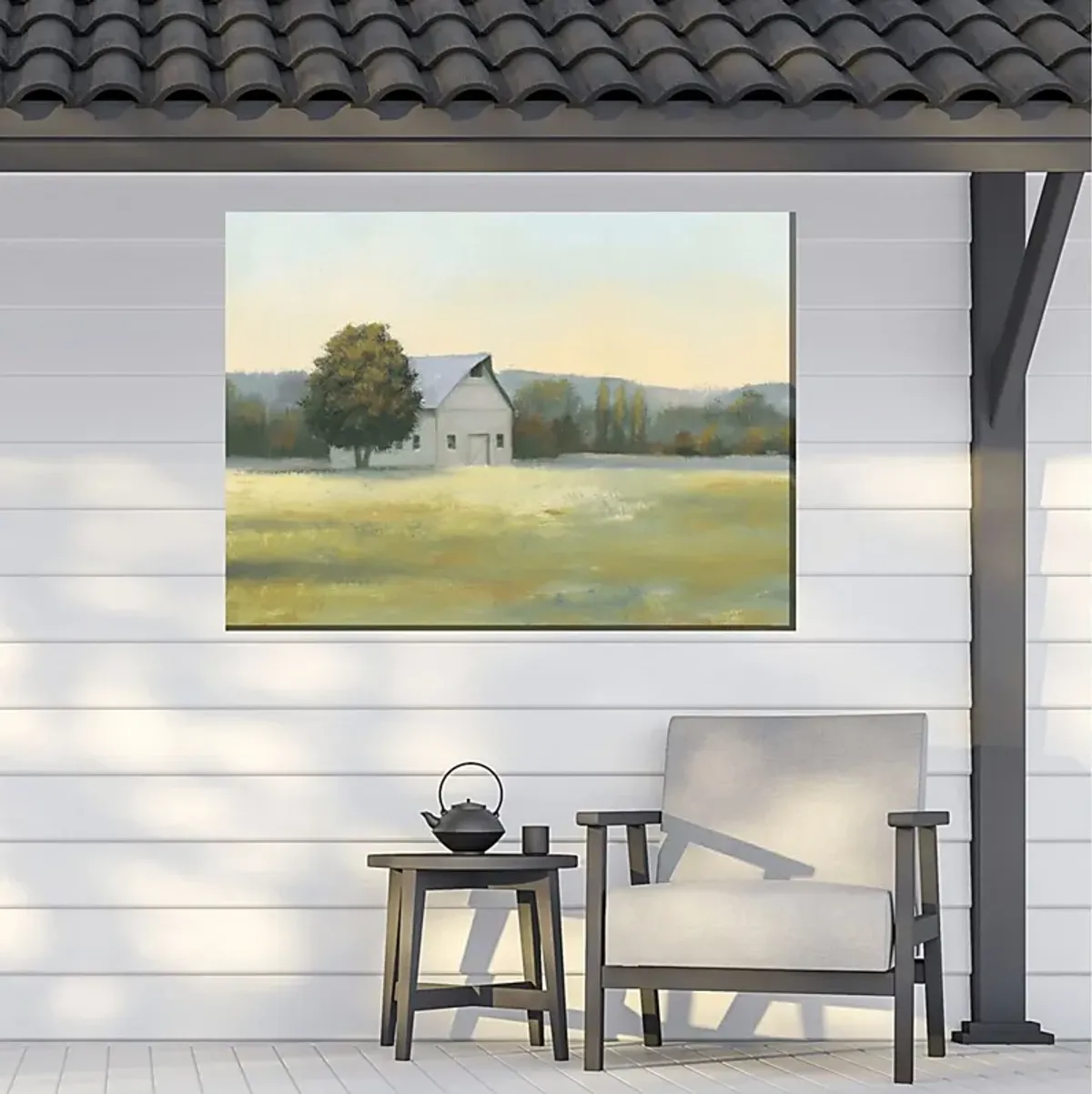 Morning Farm Green Indoor/Outdoor Wall Art