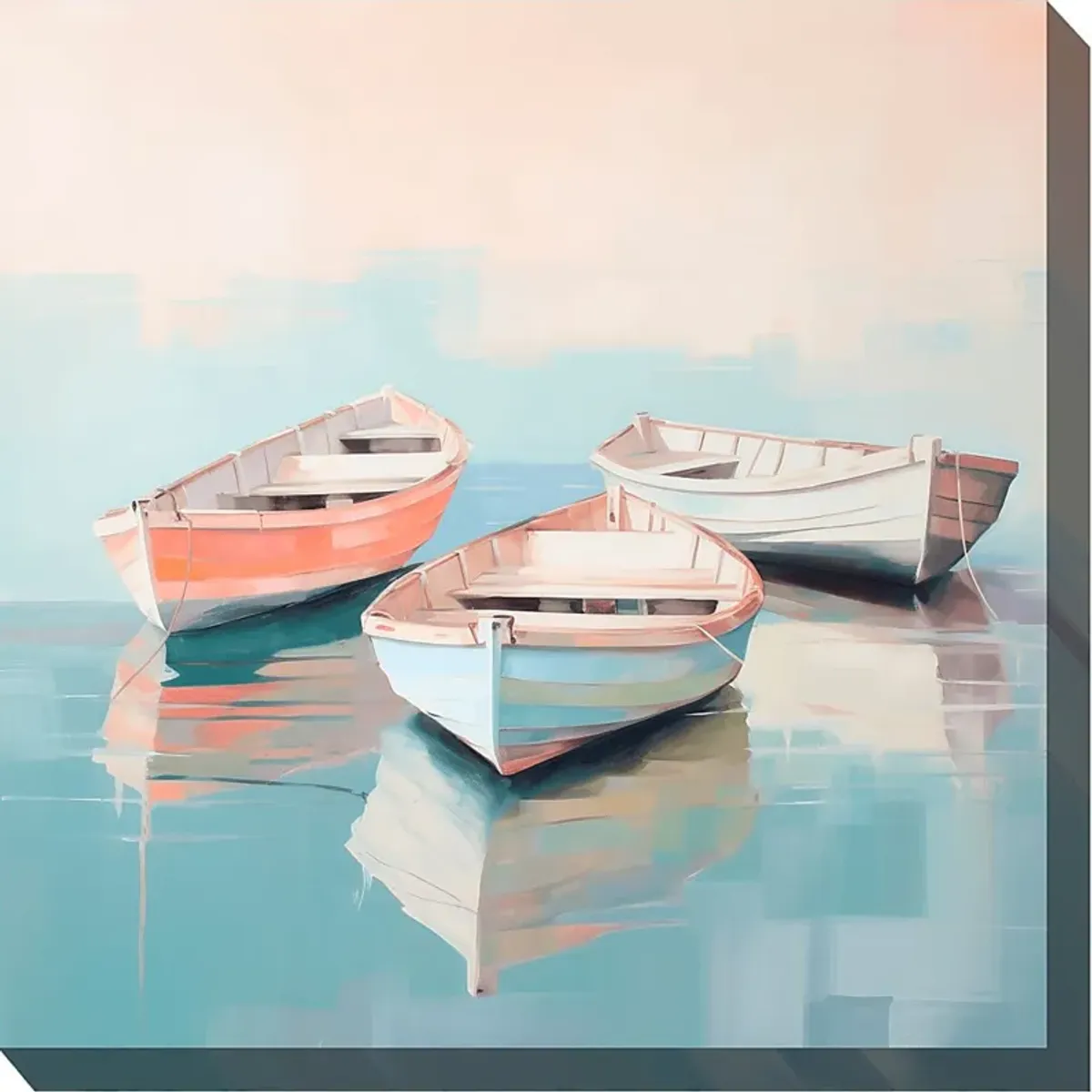 Pastel Boats Outdoor/Indoor Wall Art