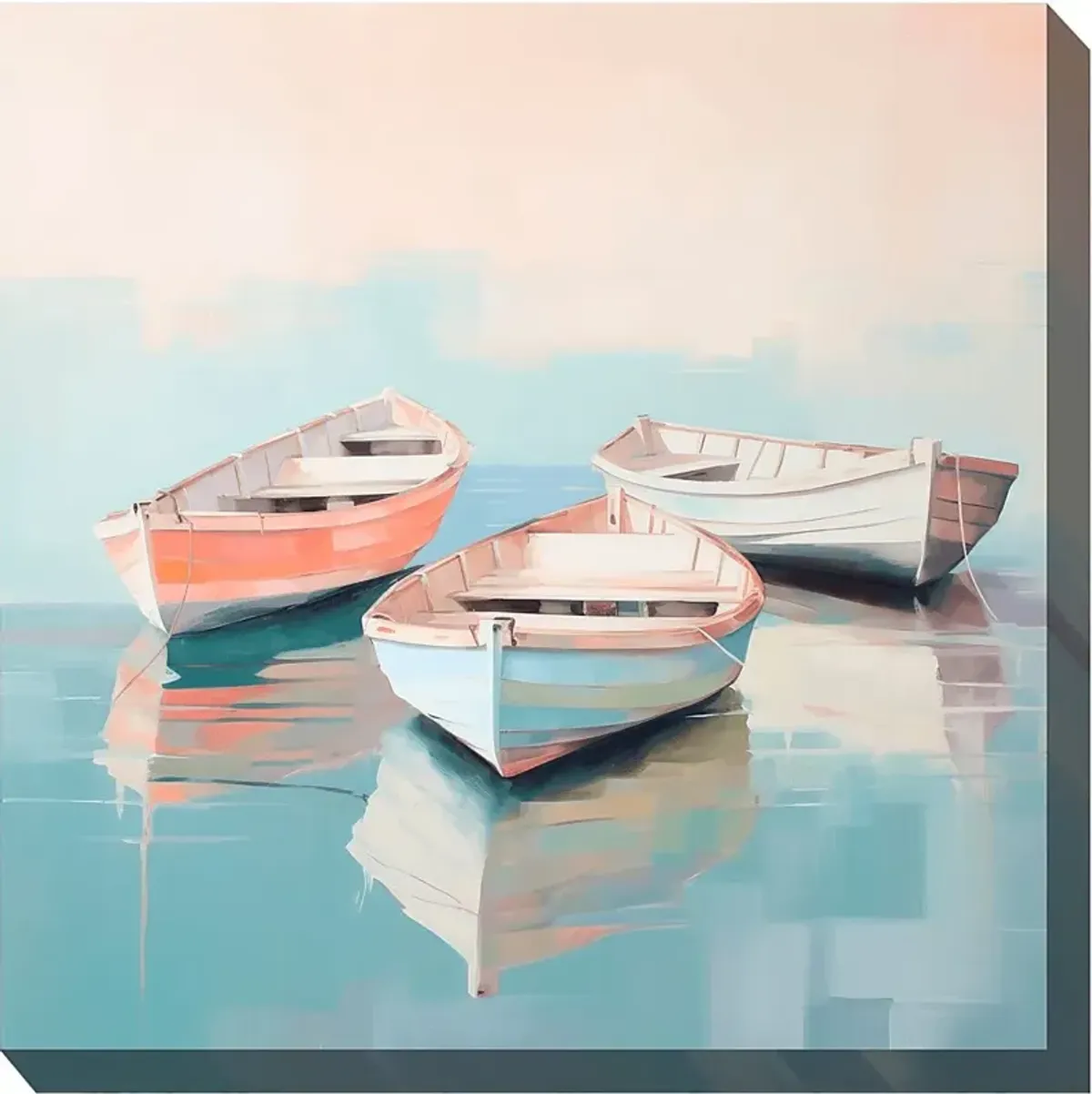 Pastel Boats Outdoor/Indoor Wall Art