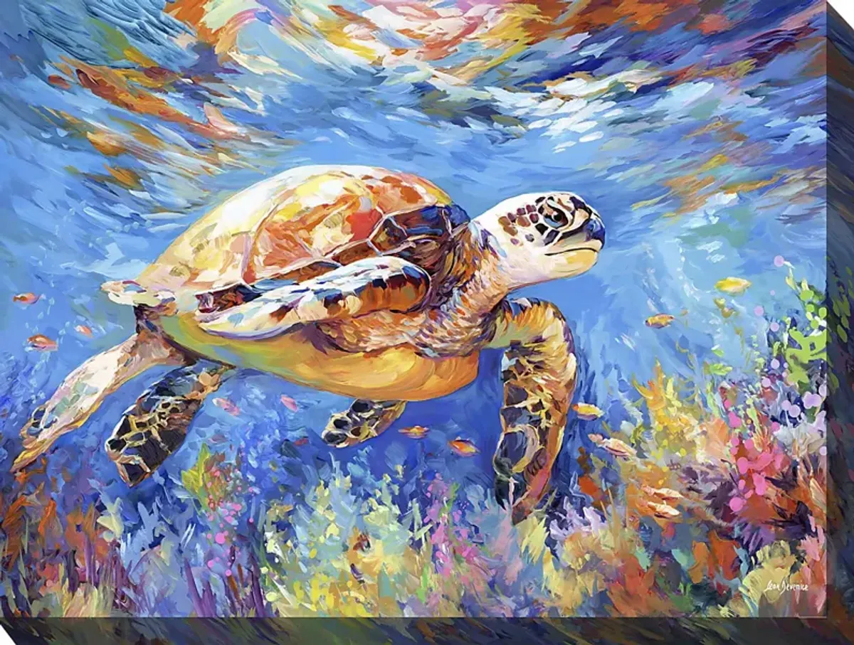 Turtle Reef Blue Indoor/Outdoor Wall Art