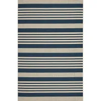 Fresh Stripes Navy 5'3 x 7'7 Indoor/Outdoor Rug