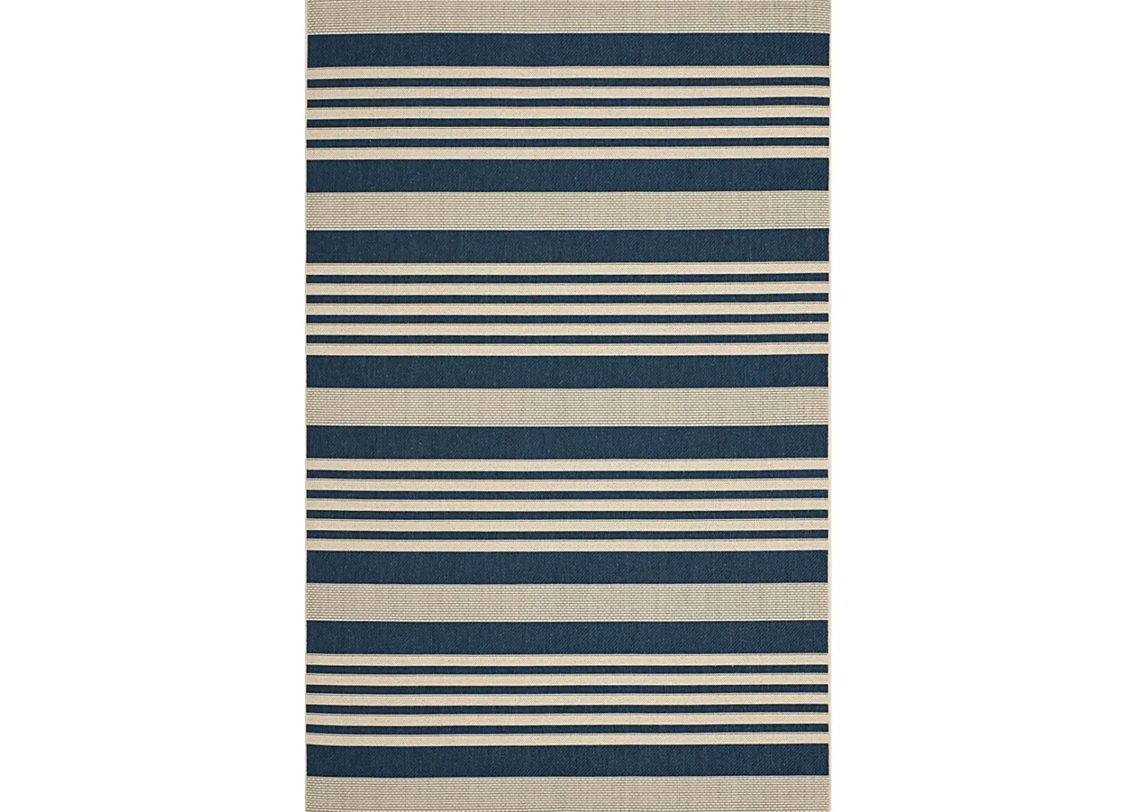 Fresh Stripes Navy 5'3 x 7'7 Indoor/Outdoor Rug