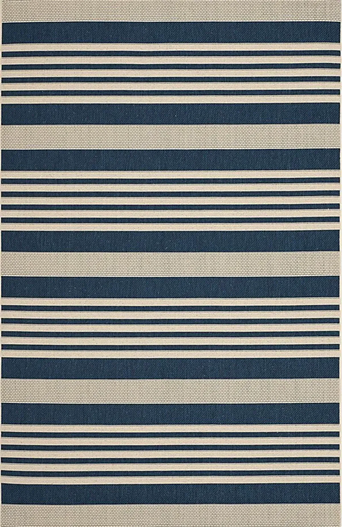 Fresh Stripes Navy 5'3 x 7'7 Indoor/Outdoor Rug