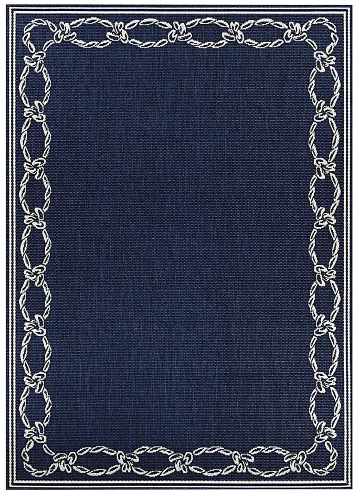 Nautical Border Navy 5'3 x 7'6 Indoor/Outdoor Rug