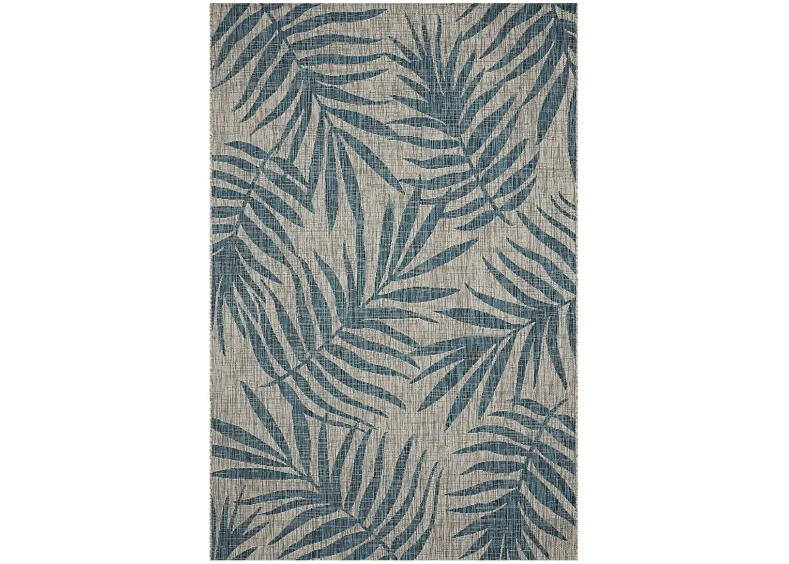 Scattered Palms Aqua 5'3 x 7'7 Indoor/Outdoor Rug