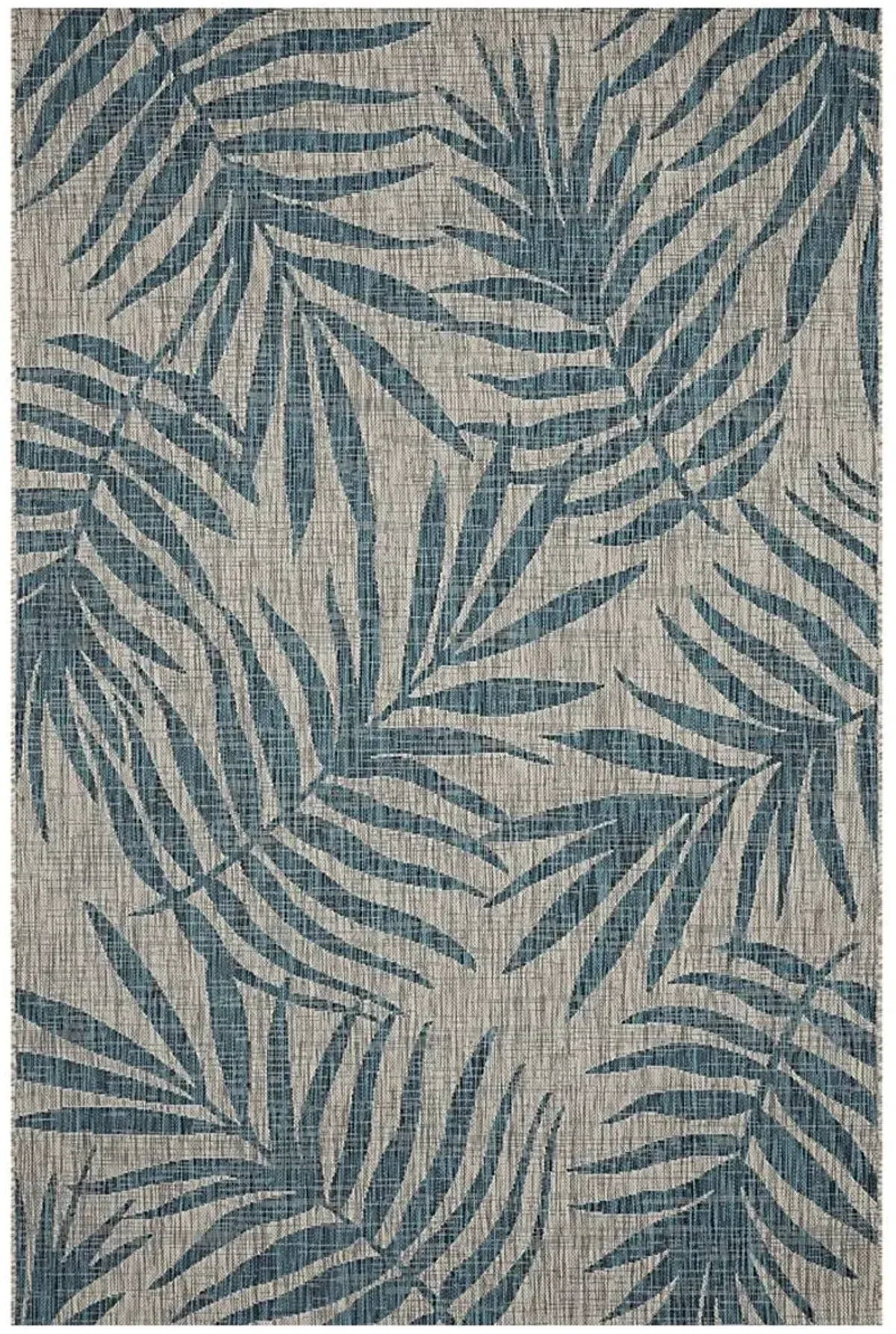 Scattered Palms Aqua 5'3 x 7'7 Indoor/Outdoor Rug