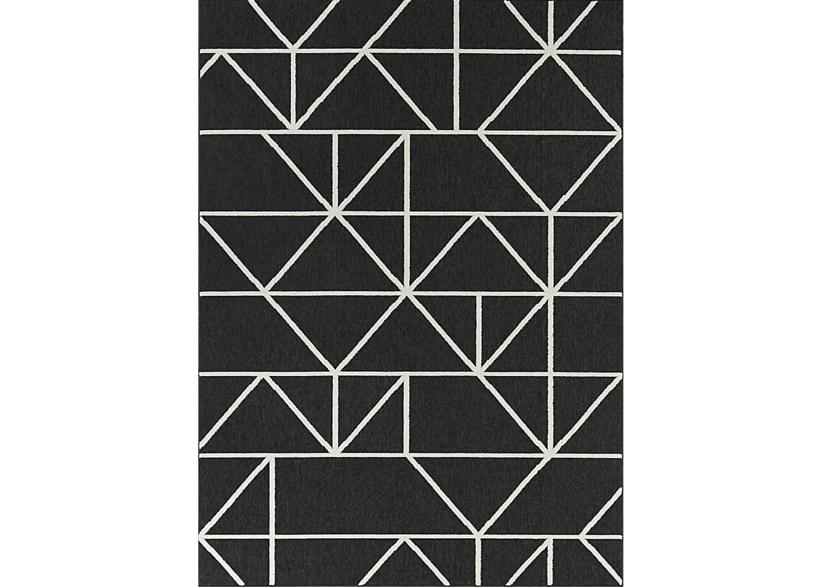 Walsall Black 5'3 x 7' Indoor/Outdoor Rug