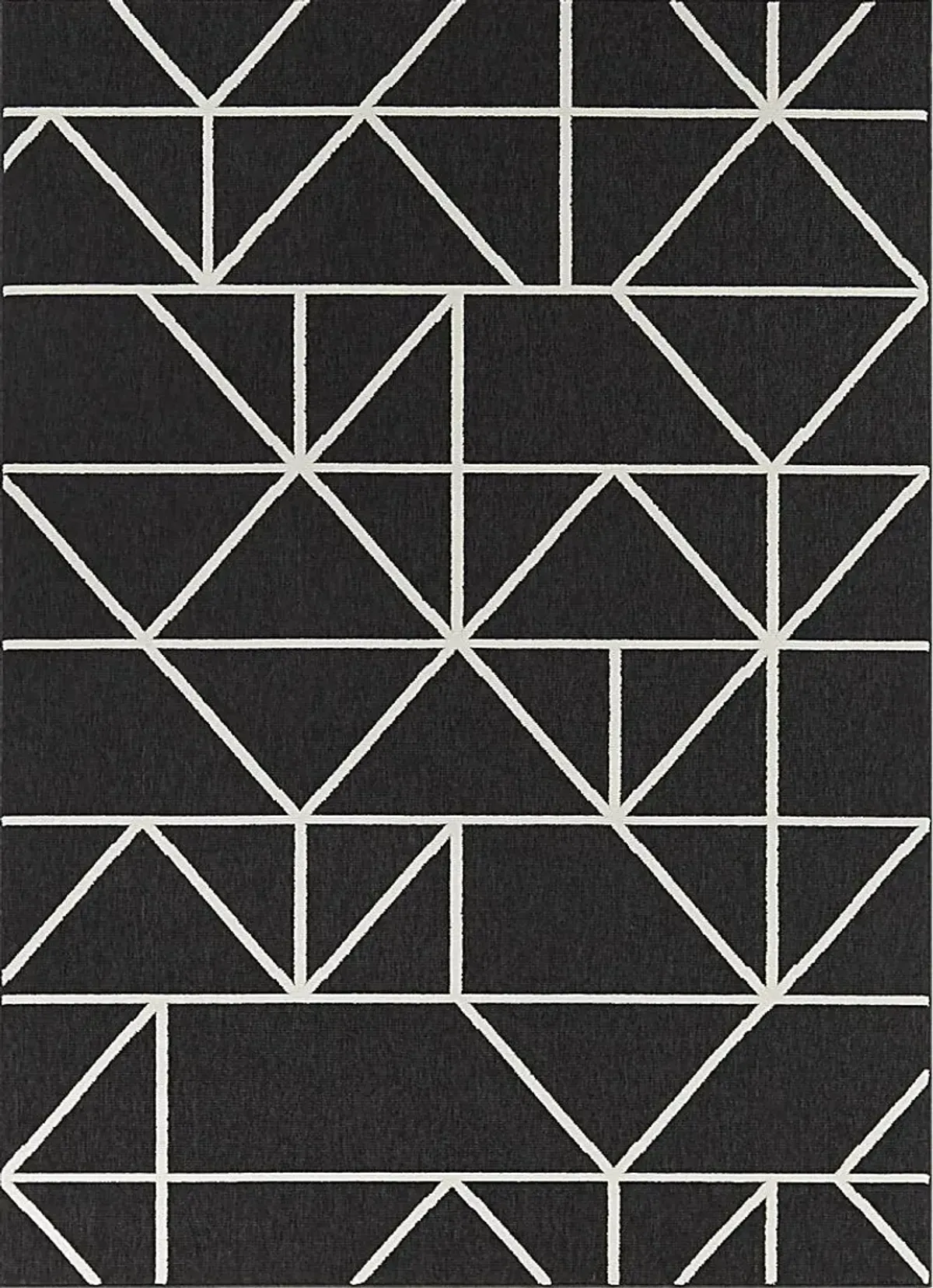 Walsall Black 5'3 x 7' Indoor/Outdoor Rug