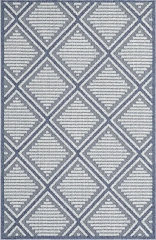 Crosswinds Navy 5'3 x 8' Indoor/Outdoor Rug