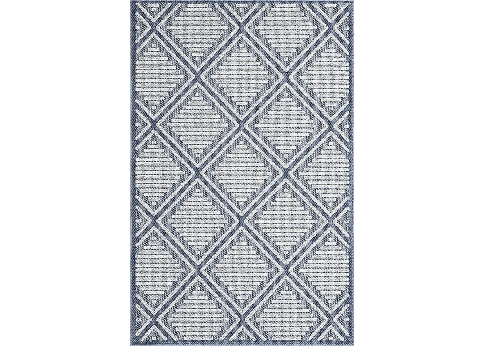 Crosswinds Navy 5'3 x 8' Indoor/Outdoor Rug