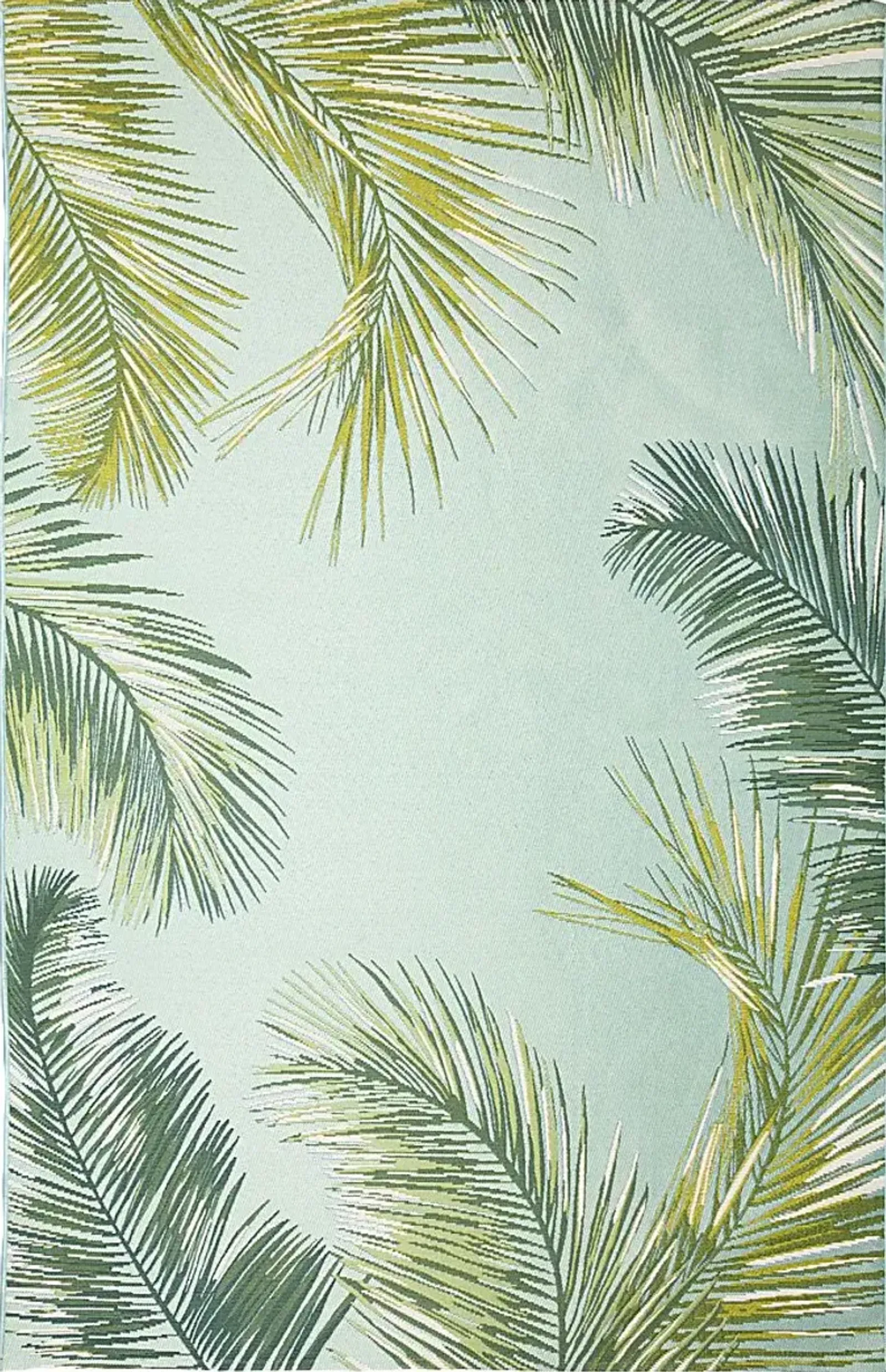 Marina Palms Aqua 4'10 x 7'6 Indoor/Outdoor Rug