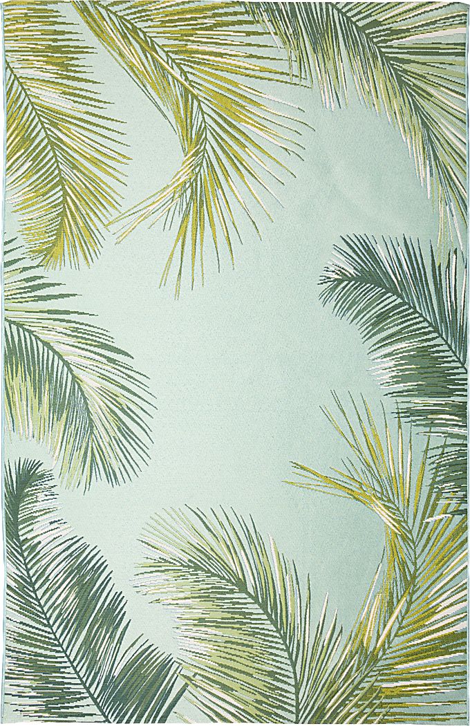 Marina Palms Aqua 4'10 x 7'6 Indoor/Outdoor Rug