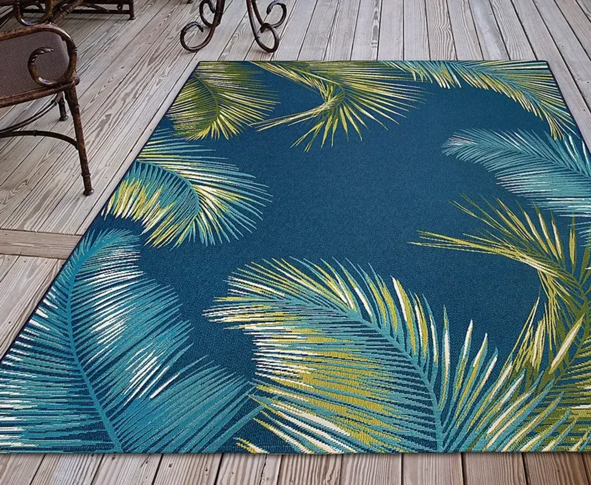 Marina Palms Navy 4'10 x 7'6 Indoor/Outdoor Rug