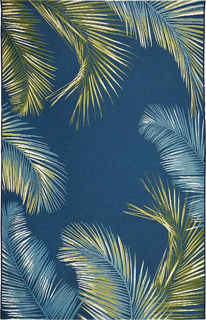 Marina Palms Navy 4'10 x 7'6 Indoor/Outdoor Rug