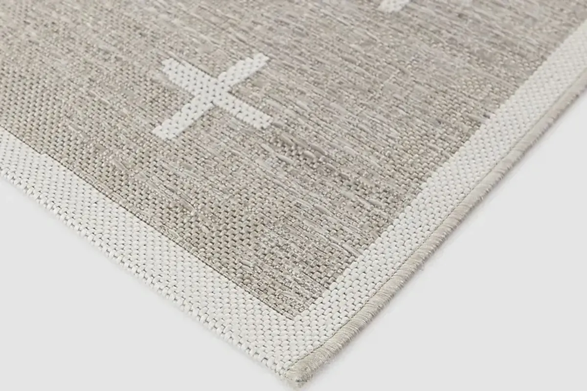 Korsa Tan 5'3 x 7 Indoor/Outdoor Rug