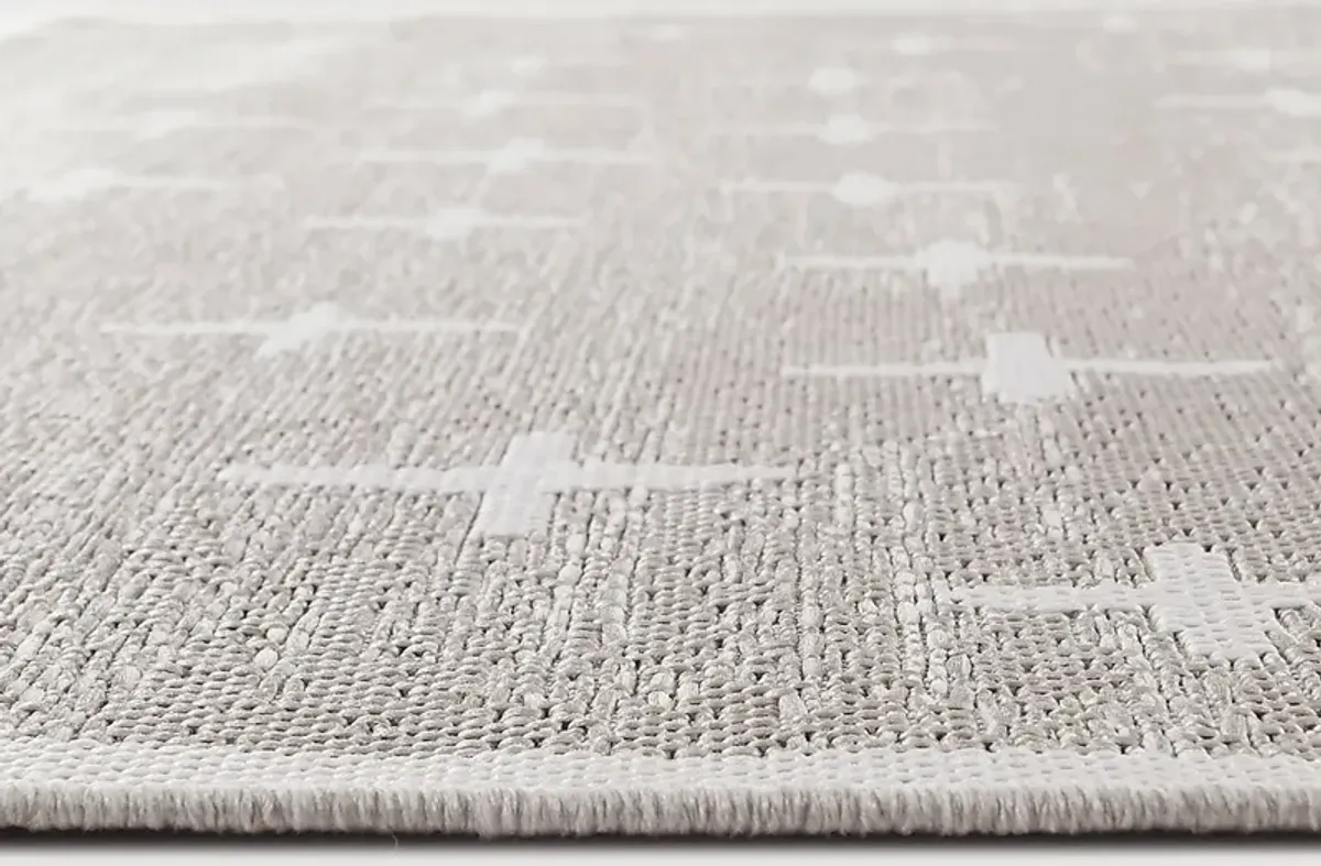 Korsa Tan 5'3 x 7 Indoor/Outdoor Rug