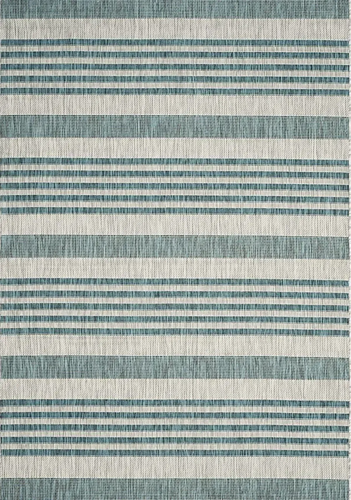 Fresh Stripes Teal 5'3 x 7'7 Indoor Outdoor Rug