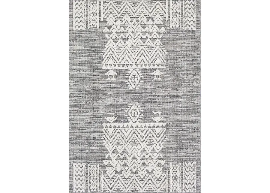 Damietta Gray 6'7 x 9' Indoor/Outdoor Rug