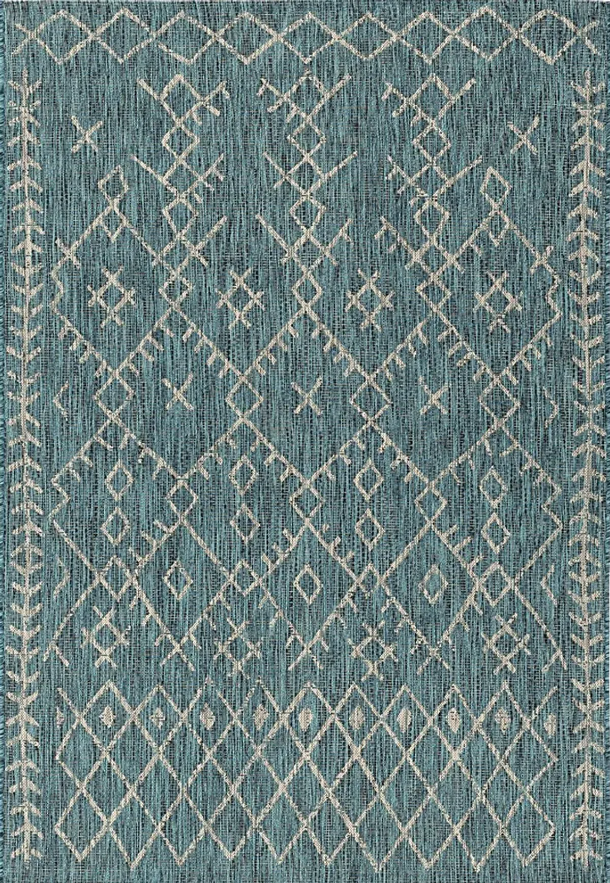 Ashlyn Teal 6'7 x 9' Indoor/Outdoor Rug