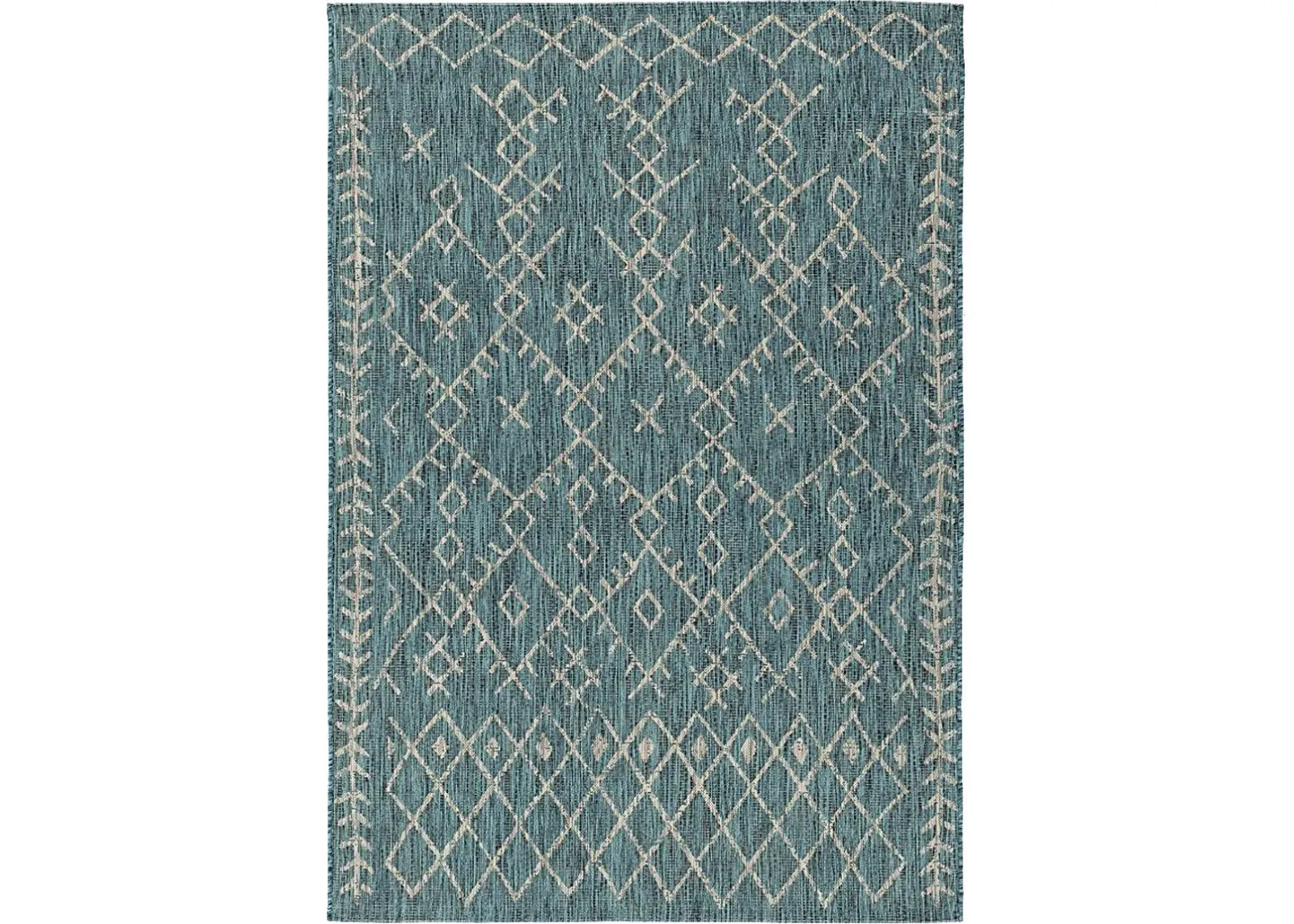 Ashlyn Teal 6'7 x 9' Indoor/Outdoor Rug