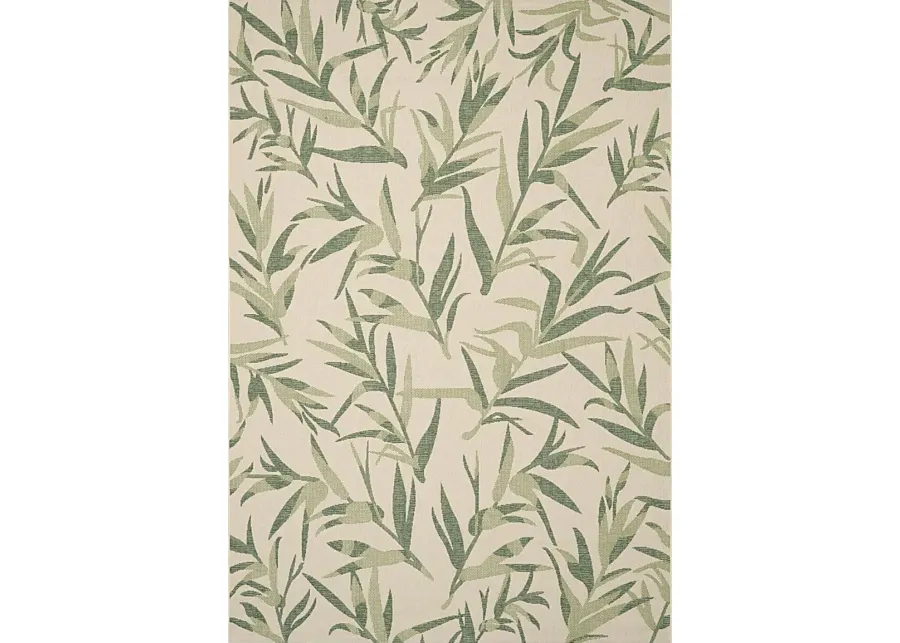 Peaceful Palms Beige 6'7 x 9'6 Indoor/Outdoor Rug