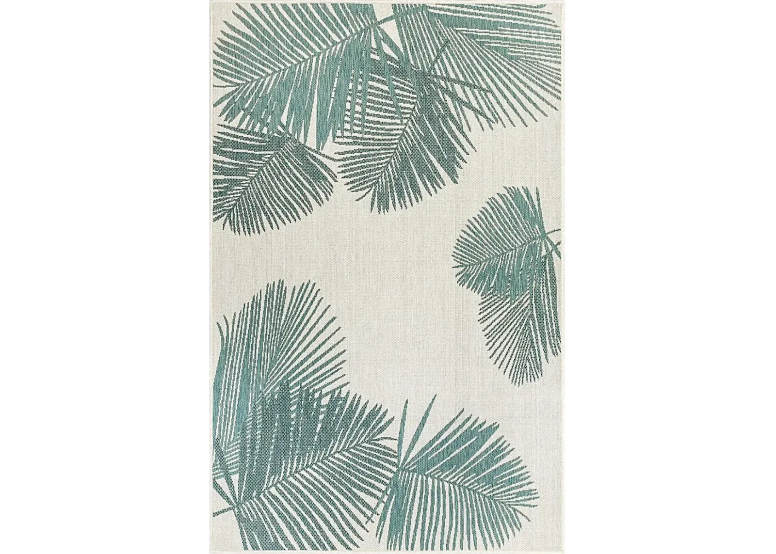 Palms Breeze Aqua 6'6 x 9'4 Indoor/Outdoor Rug