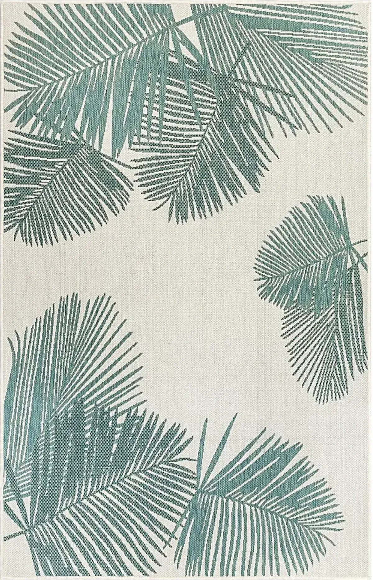 Palms Breeze Aqua 6'6 x 9'4 Indoor/Outdoor Rug