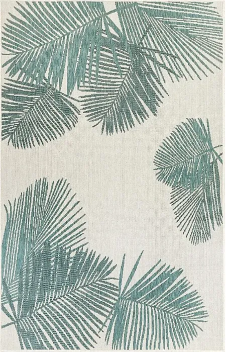 Palms Breeze Aqua 6'6 x 9'4 Indoor/Outdoor Rug