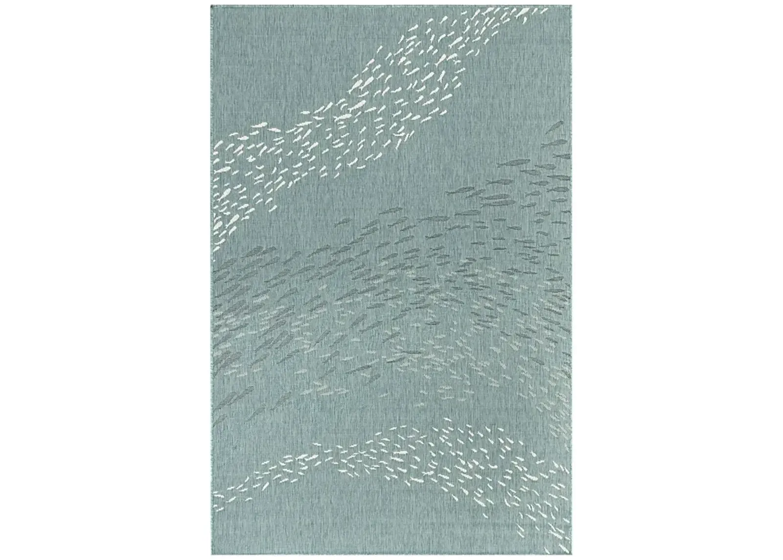 Tropical Adventures Aqua 6'6 x 9'4 Indoor/Outdoor Rug