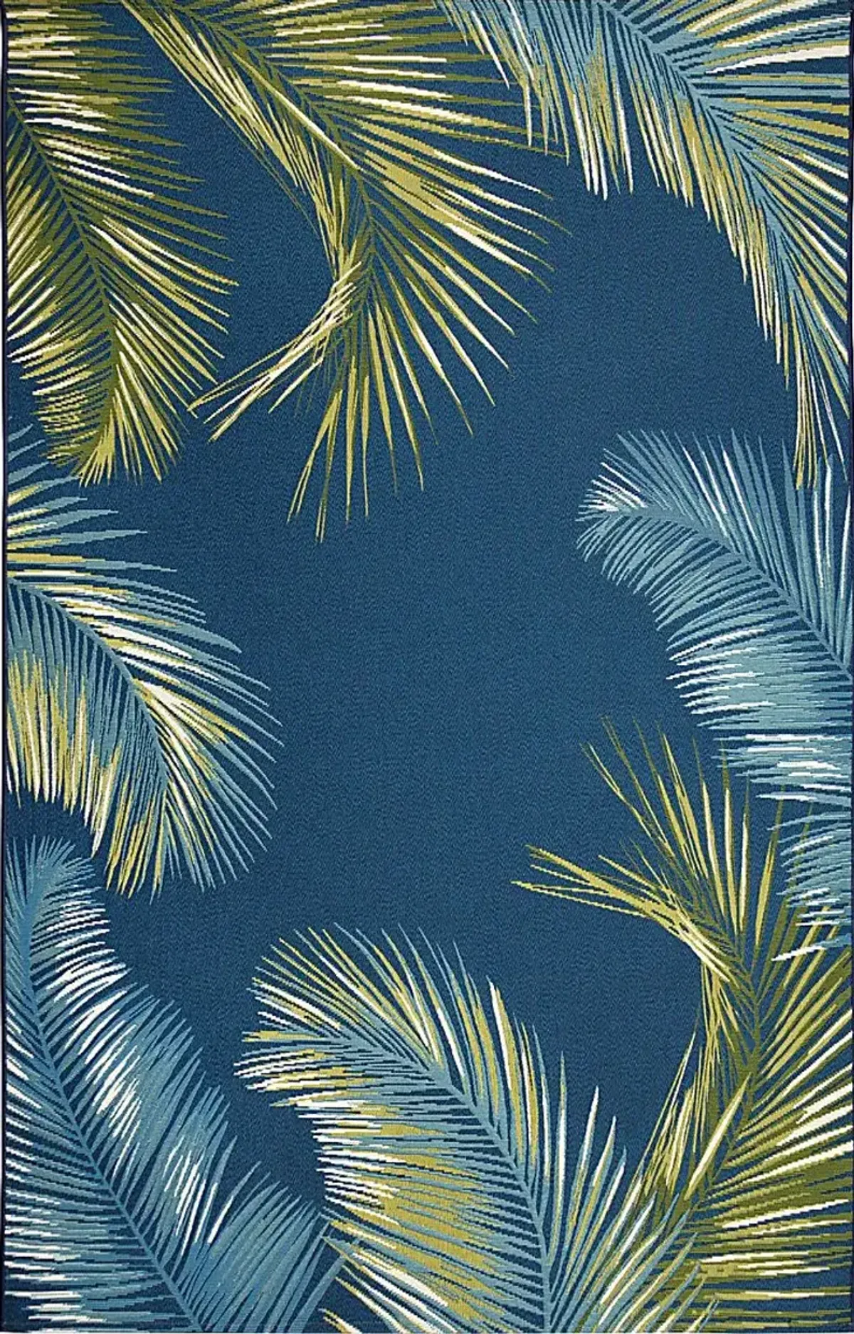 Marina Palms Navy 6'6 x 9'4 Indoor/Outdoor Rug