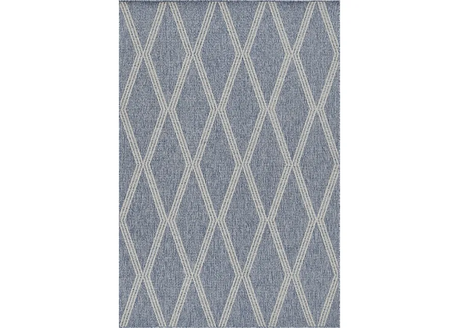 Capitello Blue 6'6 x 9' Indoor/Outdoor Rug