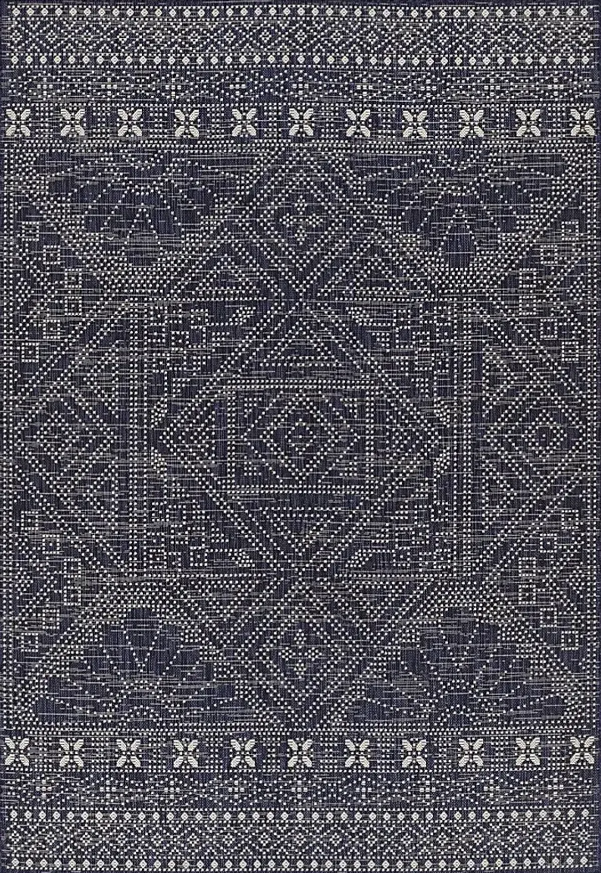 Saint Albany Navy 6'6 x 9' Indoor/Outdoor Rug