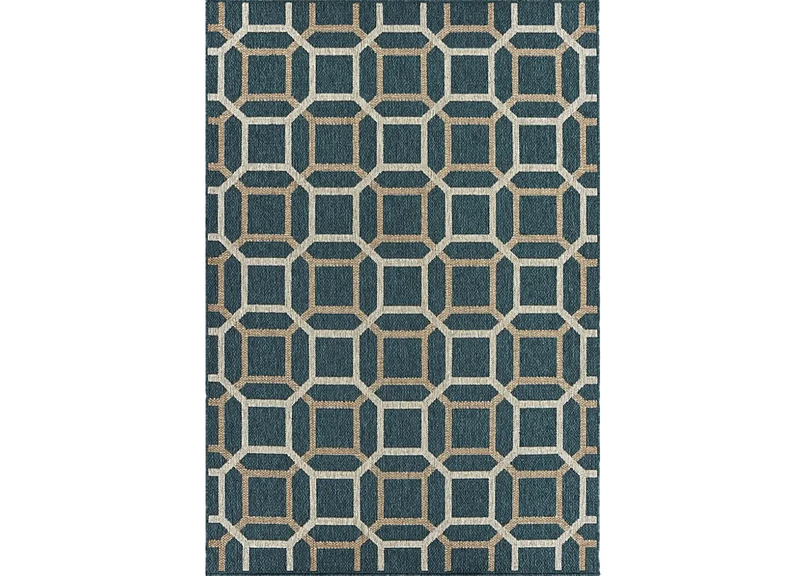 Zali Blue 6'7 x 9'2 Indoor/Outdoor Rug