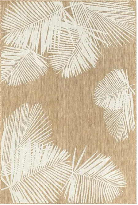 Palms Breeze Tan 6'6 x 9'4 Indoor/Outdoor Rug