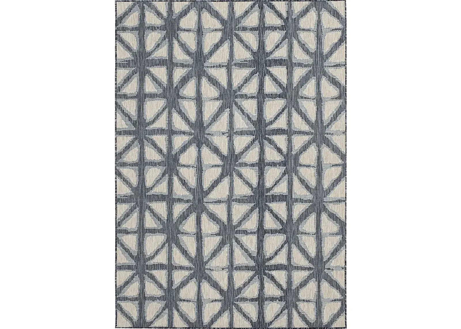 Shibori Dark Blue 7'10 x 9'10 Indoor/Outdoor Rug