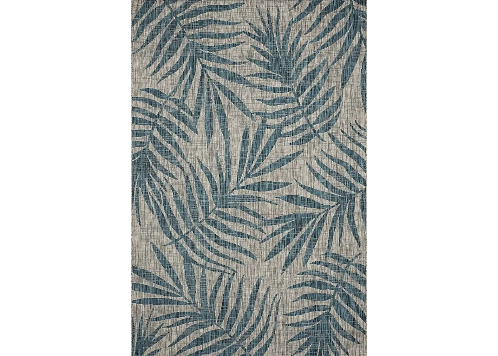 Scattered Palms Aqua 7'10 x 10'9 Indoor/Outdoor Rug