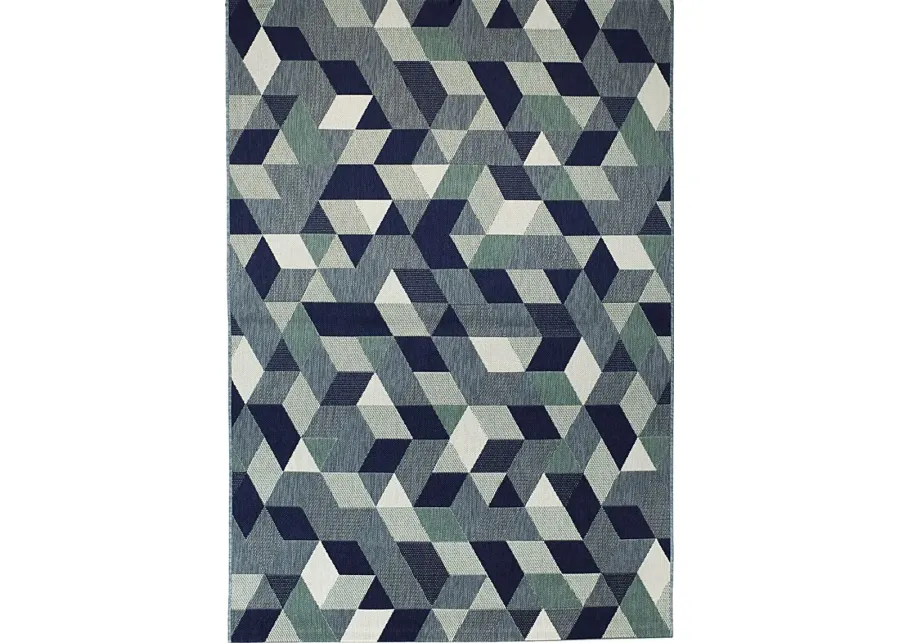 Absalon Blue 7'10 x 10' Indoor/Outdoor Rug