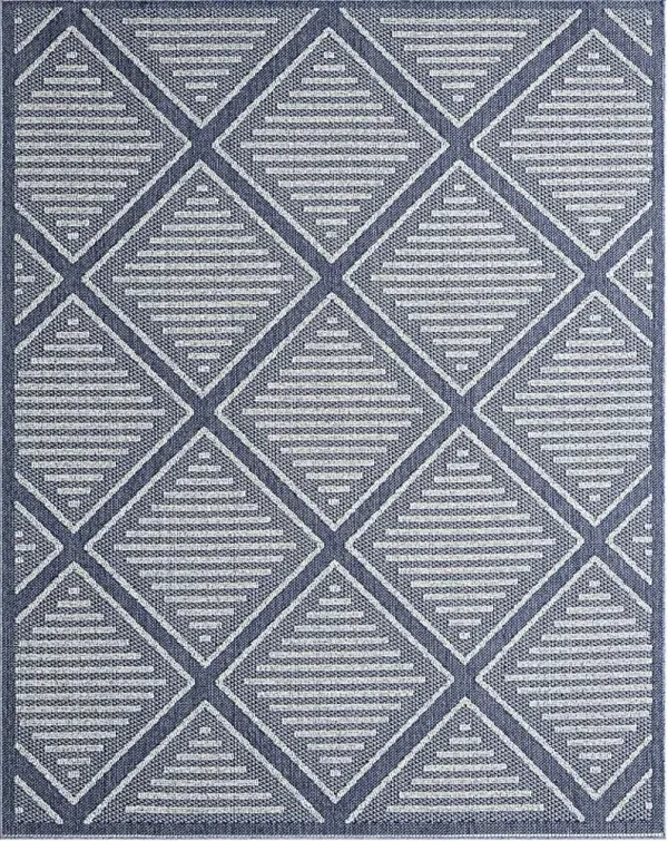 Crosswinds Navy 7'10 x 10' Indoor/Outdoor Rug