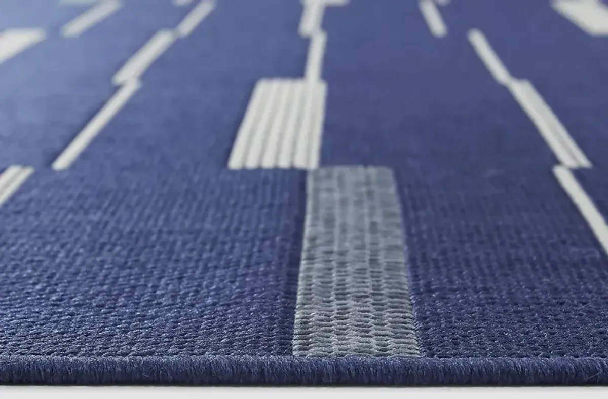 Lazuli Dark Blue 7'10 x 10' Indoor/Outdoor Rug