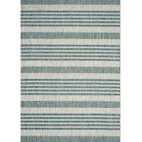 Fresh Stripes Teal 8' x 11' Indoor/Outdoor Rug