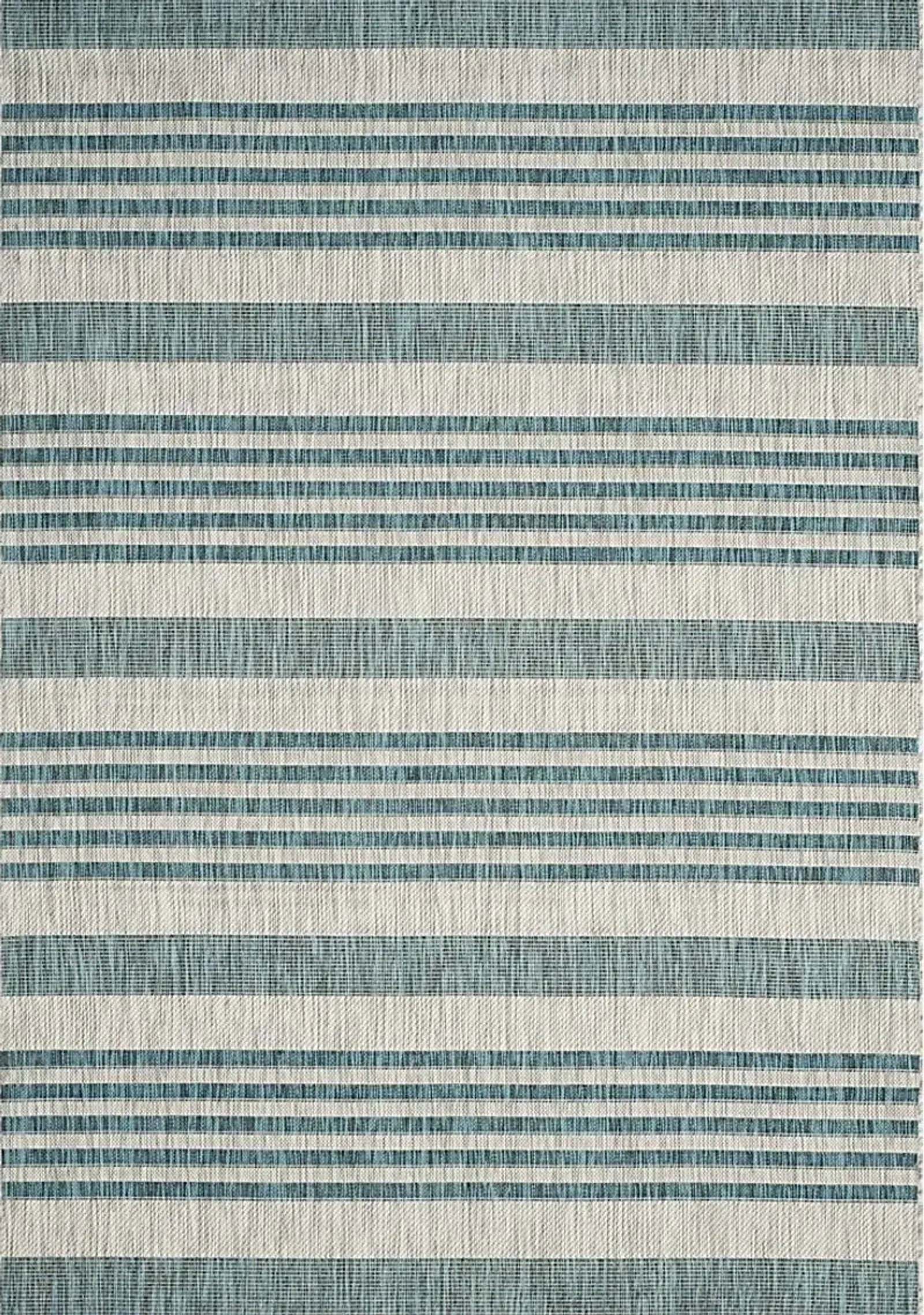 Fresh Stripes Teal 8' x 11' Indoor/Outdoor Rug