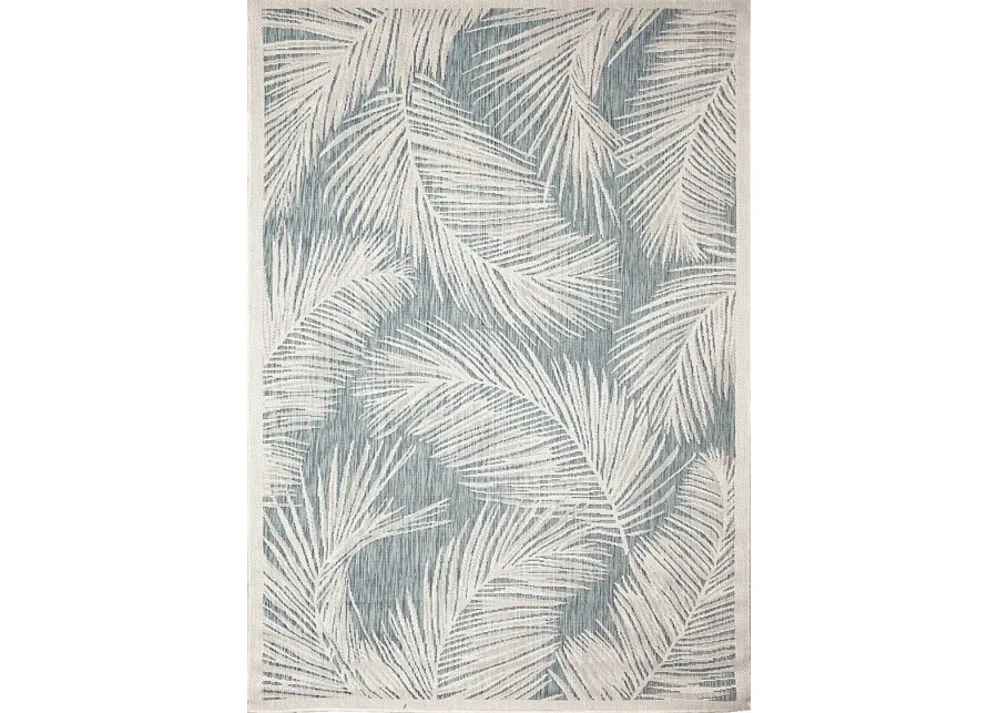 Seaside Winds Aqua 7'10 x 9'10 Indoor/Outdoor Rug