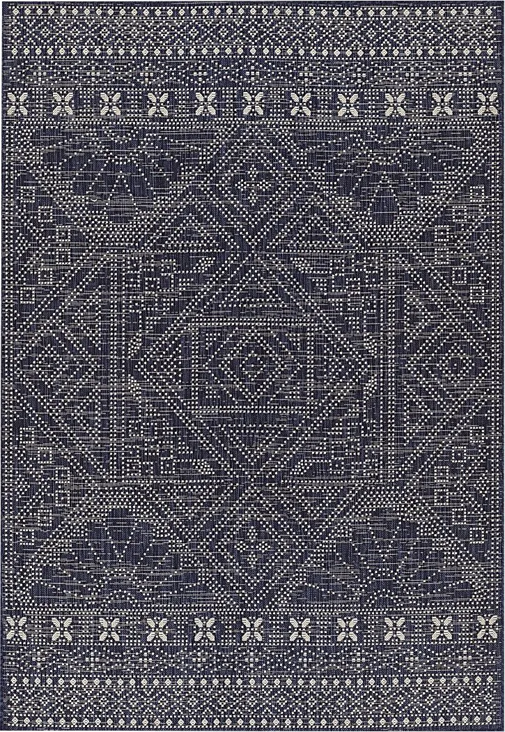 Saint Albany Navy 8' x 10' Indoor/Outdoor Rug