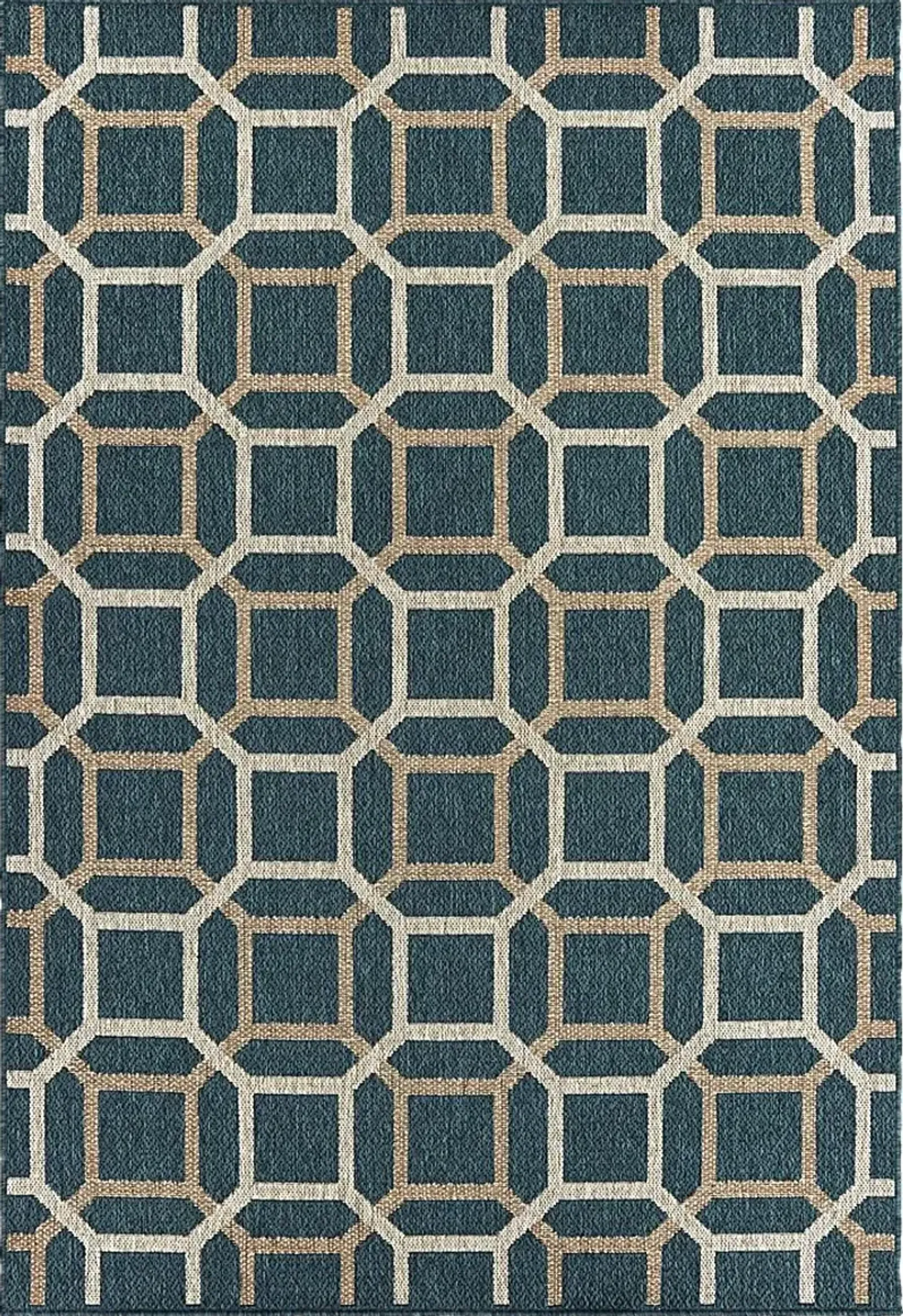 Zali Blue 7'10 x 10' Indoor/Outdoor Rug