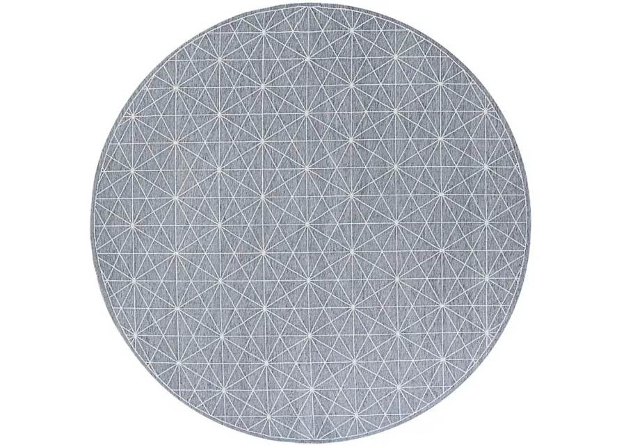 Vast Galaxy Gray 7'10 Round Indoor/Outdoor Rug