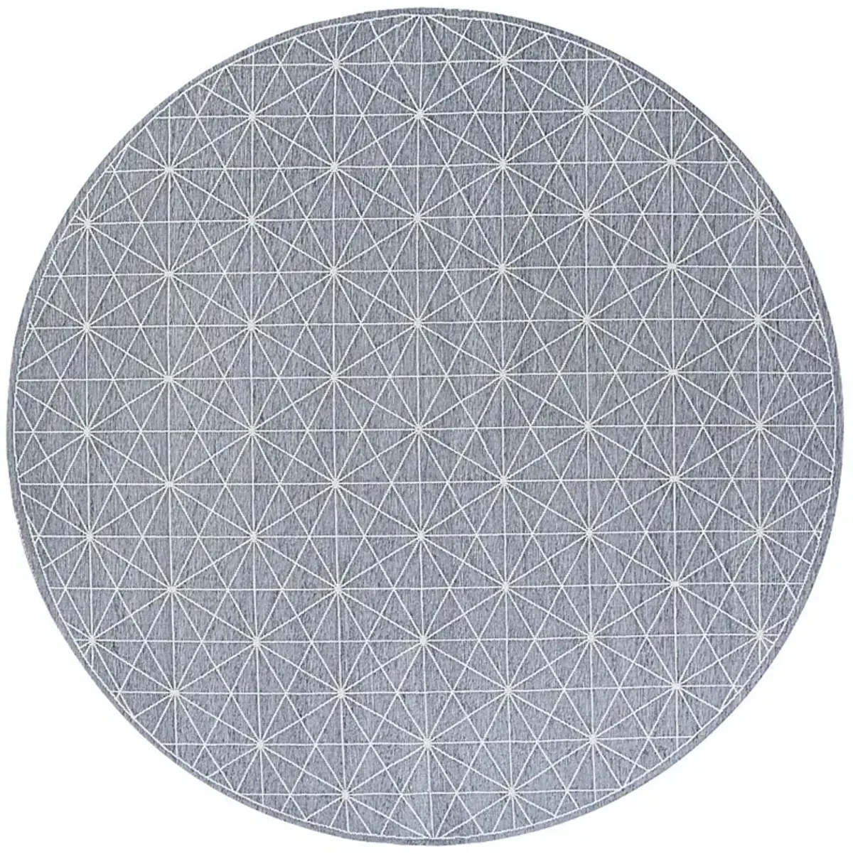 Vast Galaxy Gray 7'10 Round Indoor/Outdoor Rug