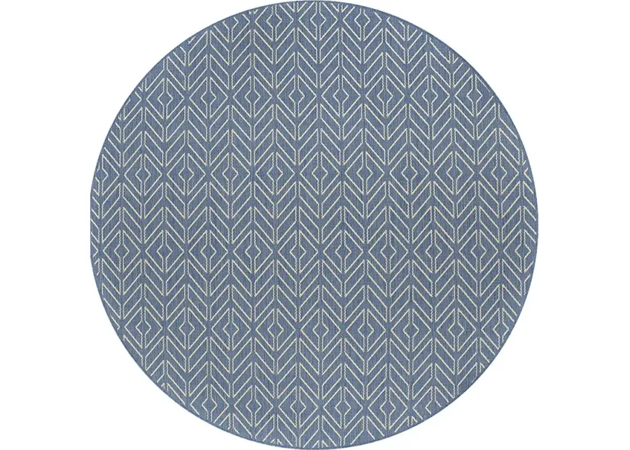 Biscay Chambray 7'6 Round Indoor/Outdoor Rug