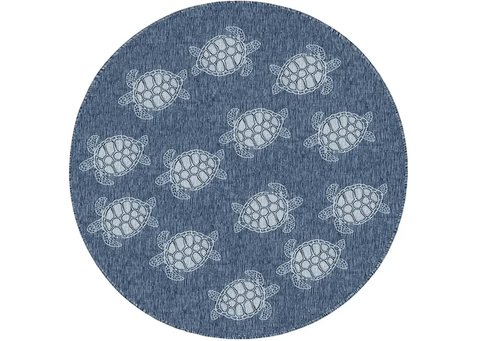 Turtle Cove Navy 7'10 Round Indoor/Outdoor Rug