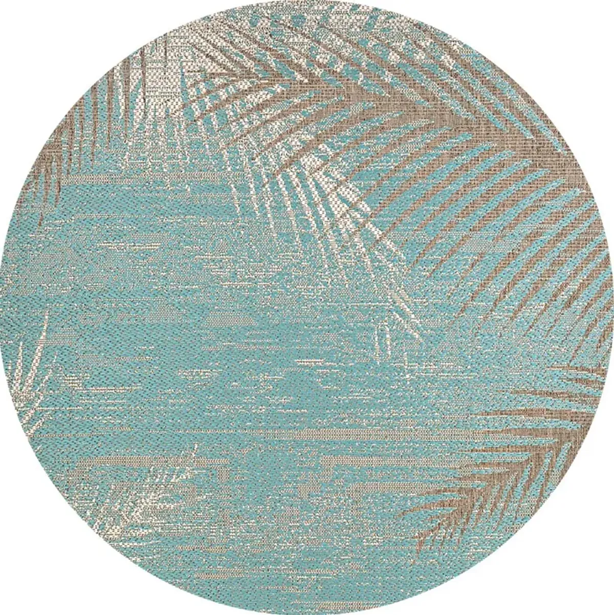 Tropical Tide Aqua 8'6 Round Indoor/Outdoor Rug